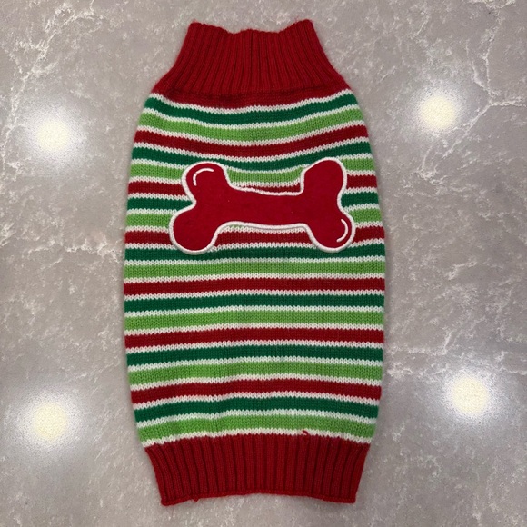 Simply Dog Other - SimplyDog Christmas Dog Sweater Size M Red Green Striped Bone